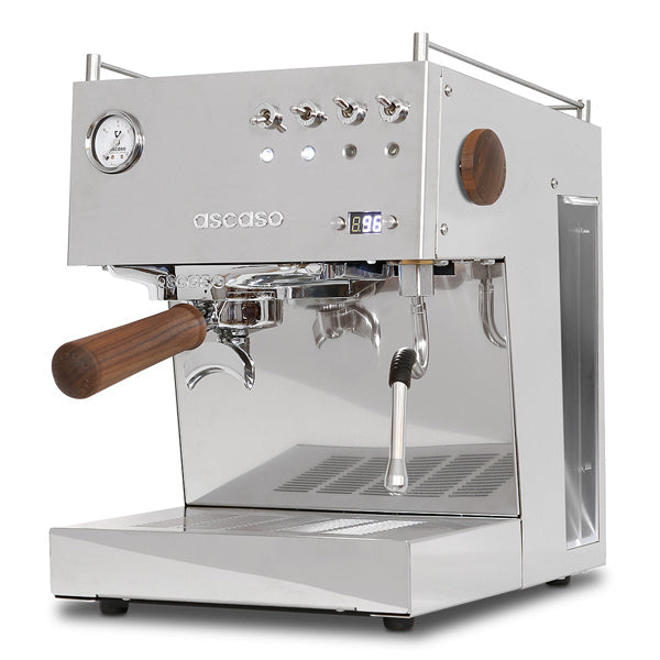 Ascaso Steel UNO PID Coffee Machine Silver with Wood