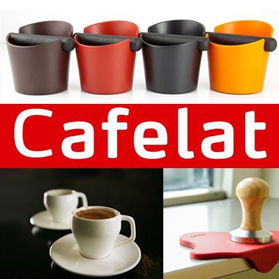 cafelat mug, tamper and knockbox