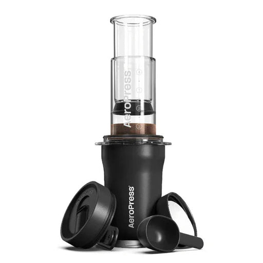 AeroPress Black Go Plus Coffee Maker portable espresso style brewer with micro-filter for smooth coffee on the go