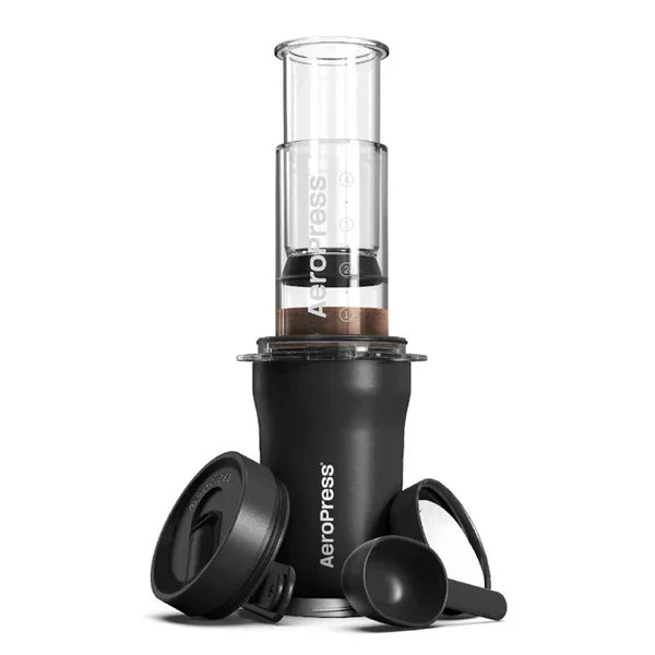 AeroPress Black Go Plus Coffee Maker portable espresso style brewer with micro-filter for smooth coffee on the go