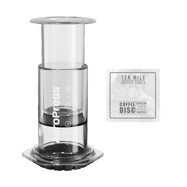 Aeropress Clear Coffee Maker Bundle Ten Mile Disc