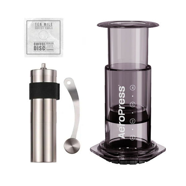 Aeropress Clear Coffee Maker Bundle Ten Mile Tall Black Bundle