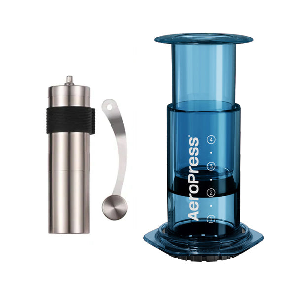 Aeropress Clear Coffee Maker Bundle Ten Mile Tall Blue