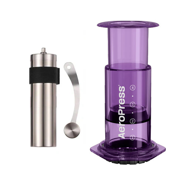 Aeropress Clear Coffee Maker Bundle Ten Mile Tall Purple