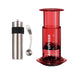 Aeropress Clear Coffee Maker Bundle Ten Mile Tall Red