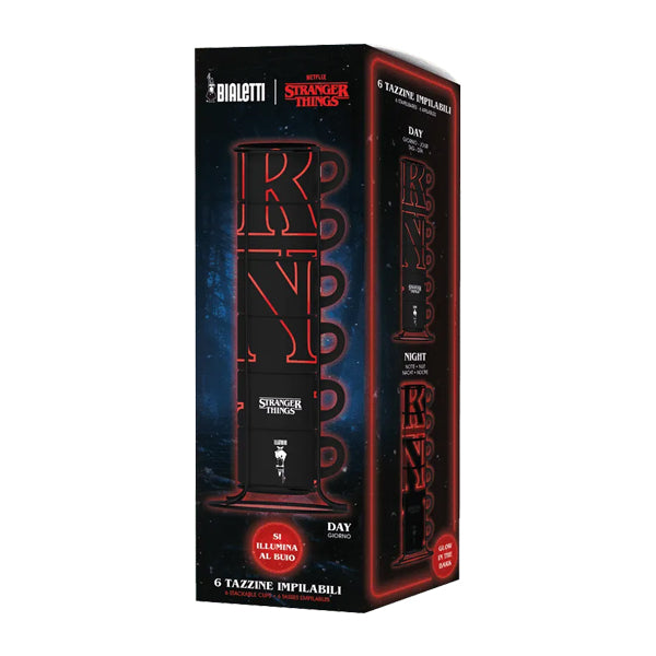 Bialetti Stranger Things Stackable Cups Set of 6 with limited edition Hawkins artwork