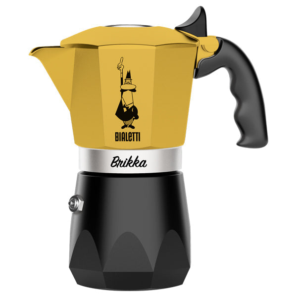 Bialetti Brikka Moka Pot 4 cup yellow