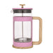 Bialetti Woody Coffee Press 1L Pink with elegant wooden handle and heatproof glass design