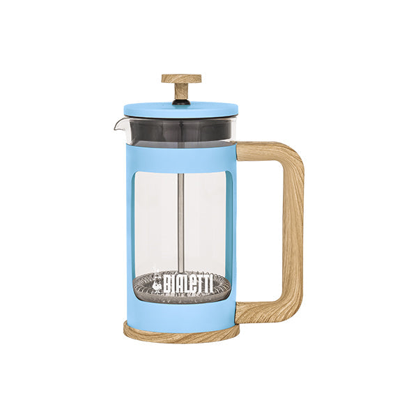 Bialetti Woody Coffee Press 350ml Blue with heat resistant glass and smooth wooden handle
