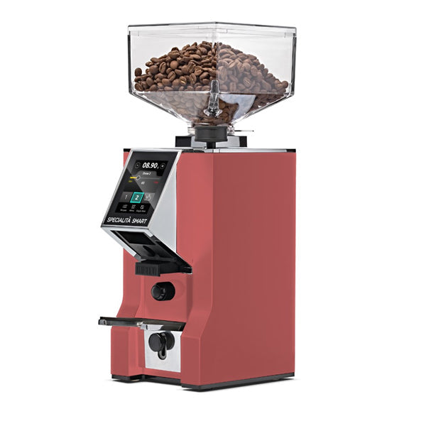 Eureka Mignon Specialita Grinder in Terracotta with digital screen and stepless adjustment