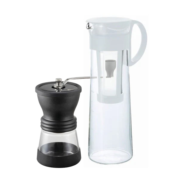 Hario Cold Brew Pot and Grinder Bundle White