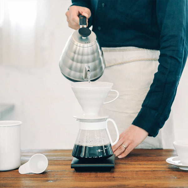 Hario V60 white ceramic pour over coffee set
