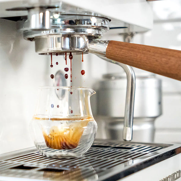 Kruve Propel Coffee Server Daddy Got Edition espresso glass with pouring spout