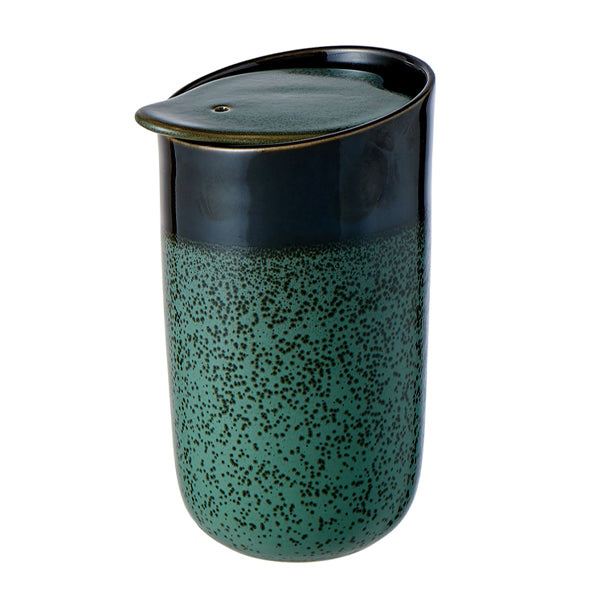 Leaf & Bean Stoneware Travel Mug Green