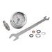 Lelit Manometer Upgrade Kit components: round pressure gauge (0–12 bar), mounting wrench, fittings, and seals