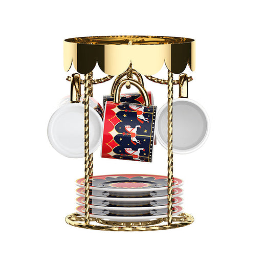 Bialetti Magico Ricordo Cups and Saucers Carousel Set of 4 – Limited Edition Ceramic Collection