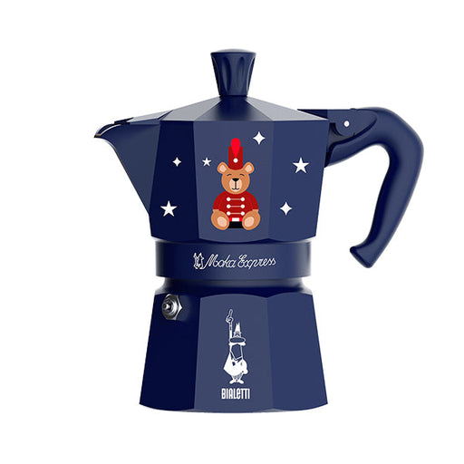 Bialetti Magico Ricordo Moka Express 3-Cup in Teddy Bear Blue Finish