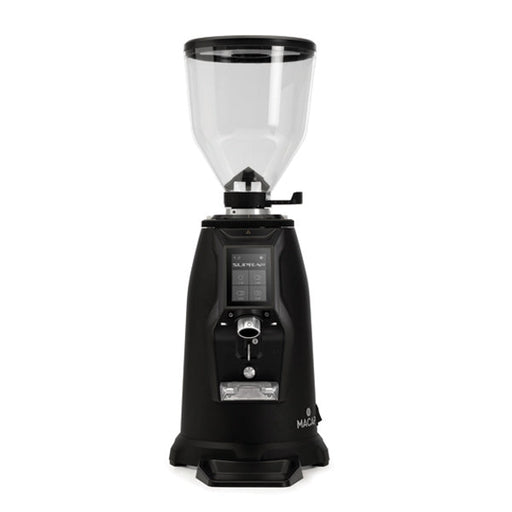 Macap Black Supra 83 commercial coffee grinder with large flat burrs for high volume espresso grinding