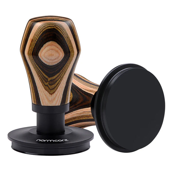 Normcore V4 Spring Loaded Coffee Tamper Colourful Wood Flat Base