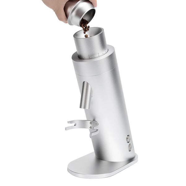 Option-O Lagom P80 Coffee Grinder in Silver with 80mm Flat Burrs and Variable Speed Control