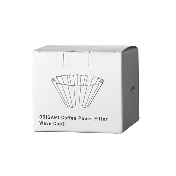 Origami paper wave coffee filters for flat bottom pour over brewing with Origami dripper