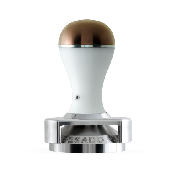 PESADO 58.5 Metal Tamper White Bronze 58.5mm w/ Depth Adjuster