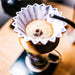 Origami paper filter set for pour over coffee brewing with Origami dripper