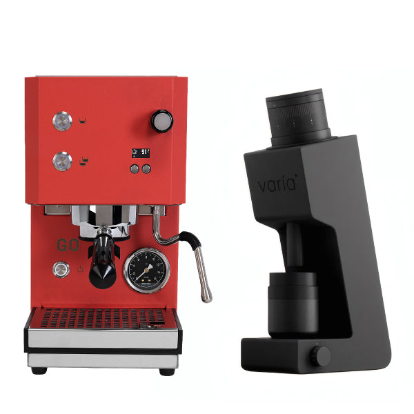 Profitec GO 2.0 Coral Red Varia VS4 Black Espresso Machine Bundle