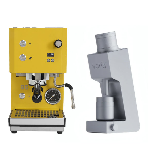 Profitec GO 2.0 Mustard Yellow Varia VS4 Silver Espresso Machine Bundle