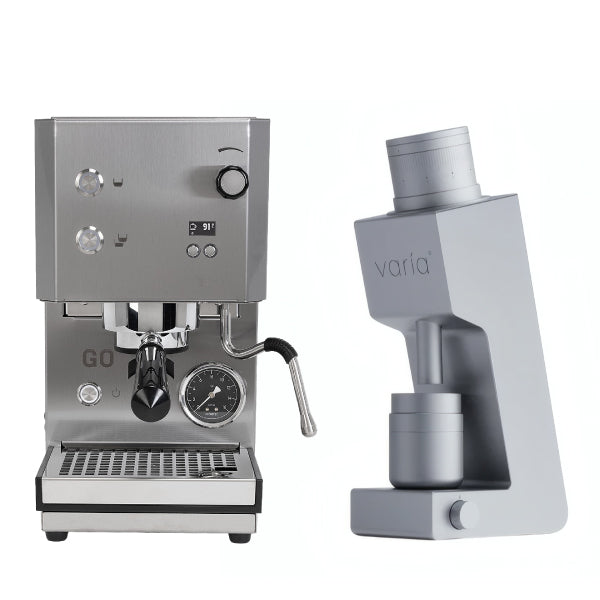 Profitec GO 2.0 Stainless Steel Varia VS4 Silver Espresso Machine Bundle