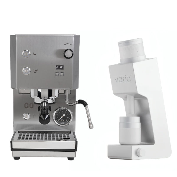 Profitec GO 2.0 Stainless Steel Varia VS4 White Espresso Machine Bundle