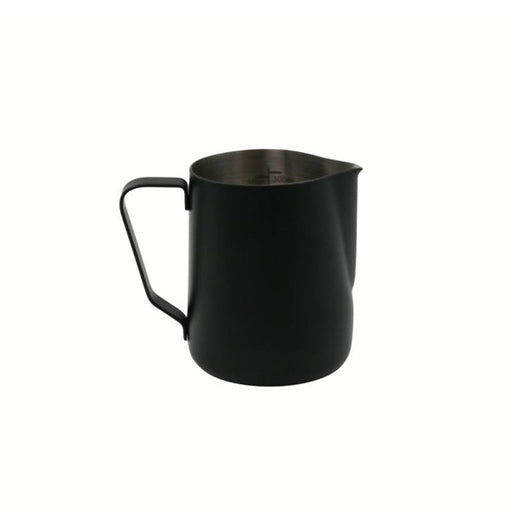 Rhino Pro Stealth Pitcher Black 12oz non stick milk jug with laser etched fill lines for accurate texturing