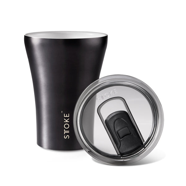 STTOKE Ceramic Reusable Cup Gun Metal Grey 8oz