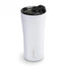 Sttoke Classic Series Angel White ceramic reusable coffee cup with insulated stainless steel body and ceramic lining