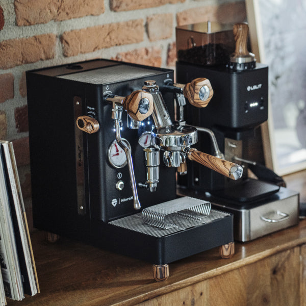 Lelit MaraX3 Black Coffee Machine with Wood Accents