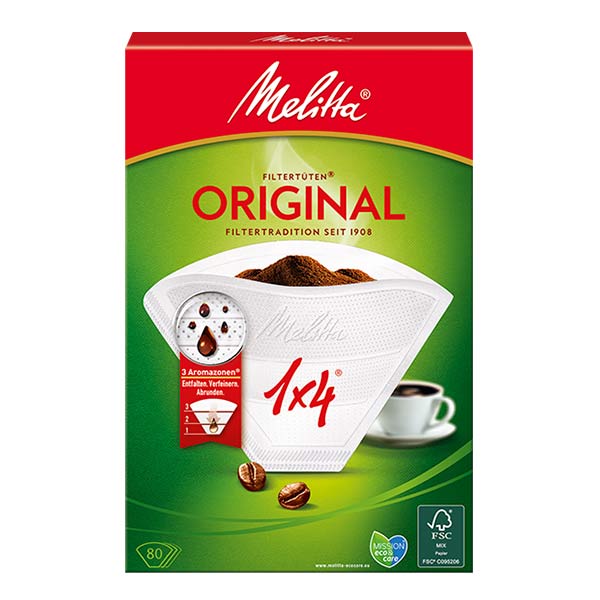 Melitta Original Coffee Filters 4 Cups White – 80pk