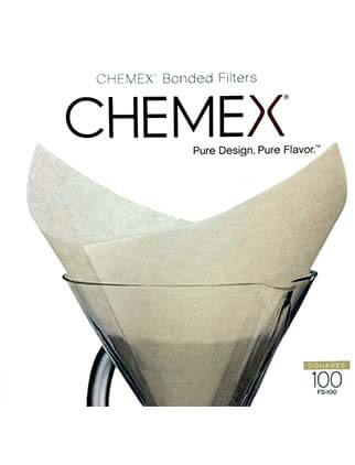 Chemex Filtri Di Carta Quadrati Pre-piegati, Bonded Oxygen, 200 Pezzi, Spessore Maggiore, Per Caffè Puro Senza Amaro
