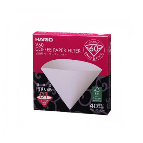 V60 1 CUP (40PCS) WHITE PAPERS RETAIL, simple, Barista Warehouse - Barista Warehouse